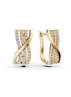 Cercei din aur galben cu zirconii