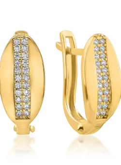 Cercei din aur galben cu zirconii