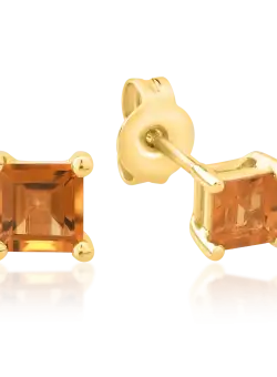 Cercei din aur galben de 14K cu citrine de 0.6ct