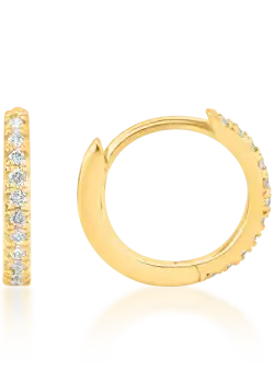 Cercei din aur galben de 18K cu diamante de 0.08ct