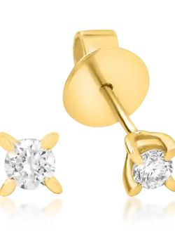Cercei din aur galben de 18K cu diamante de 0.2ct