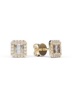Cercei din aur galben de 18K cu diamante de 0.59ct