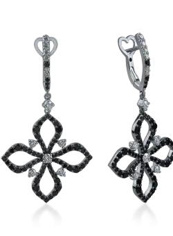 Cercei din aur negru cu diamante de 2.53ct