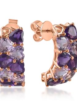 Cercei din aur roz cu ametiste de 4.06ct