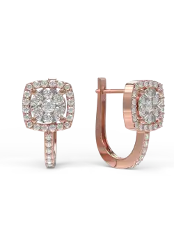 Cercei din aur roz cu diamante de 0.476ct