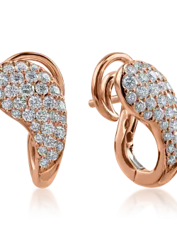 Cercei din aur roz cu diamante de 0.92ct