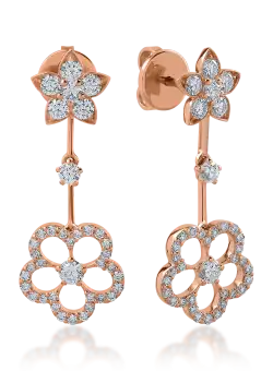 Cercei din aur roz cu diamante de 1.18ct