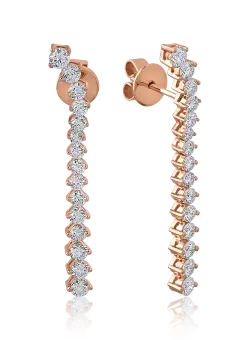 Cercei din aur roz cu diamante de 1.93ct