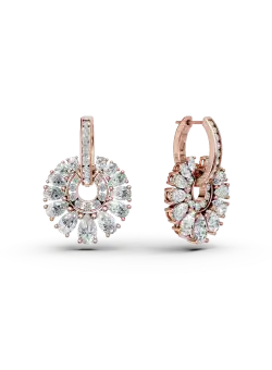 Cercei din aur roz cu diamante de 5.72ct