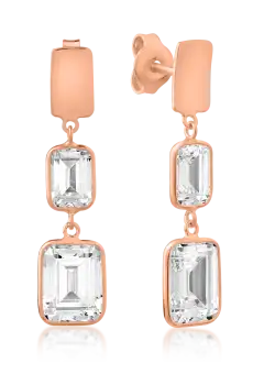 Cercei din aur roz de 14K