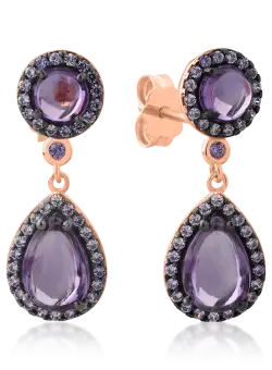 Cercei din aur roz de 14K