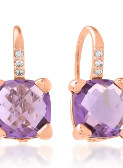 Cercei din aur roz de 14K