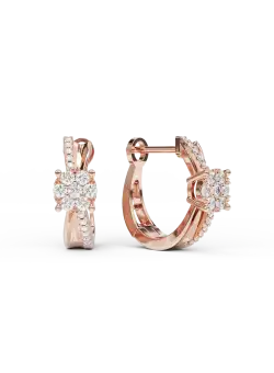 Cercei din aur roz de 18K cu diamante de 0.31ct