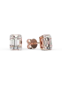 Cercei din aur roz de 18K cu diamante de 0.6ct