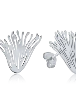 Cercei floare din aur alb