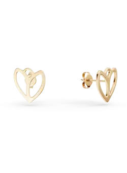 Cercei floare din aur galben