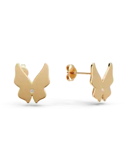 Cercei fluturasi din aur galben de 14K