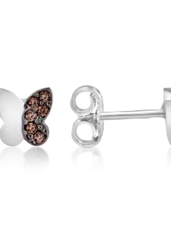 Cercei fluturi din aur alb de 14K