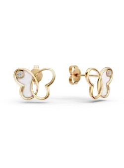 Cercei fluturi din aur galben