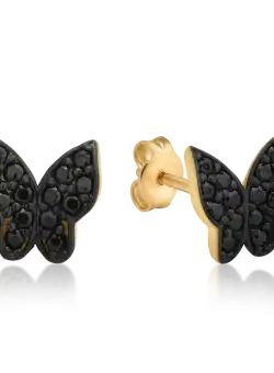 Cercei fluturi din aur galben de 14K