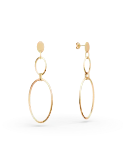 Cercei geometrici din aur galben