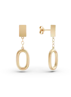 Cercei geometrici din aur galben