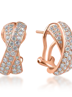 Cercei geometrici din aur roz cu diamante de 1.05ct