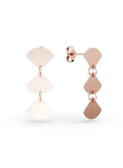 Cercei geometrici din aur roz