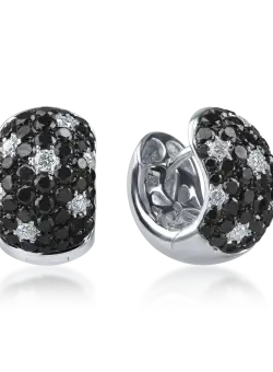 Cercei hoop din aur alb cu diamante de 1.6ct