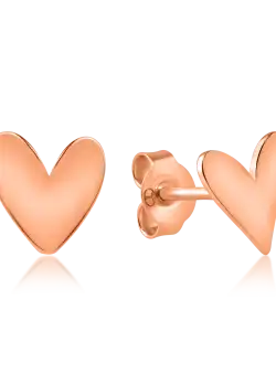 Cercei inimi din aur roz