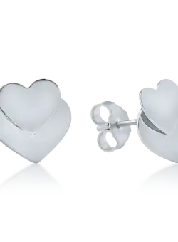 Cercei inimioare din aur alb