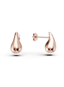 Cercei lacrima din aur roz