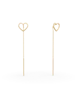 Cercei lungi din aur galben