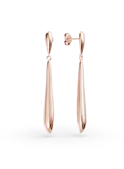 Cercei lungi minimalisti din aur roz