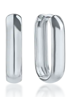 Cercei ovali din aur alb