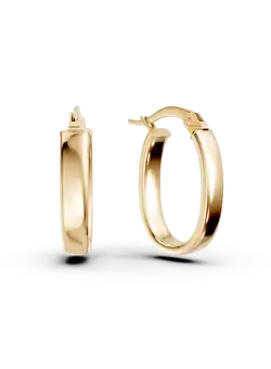 Cercei ovali din aur galben