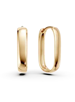 Cercei ovali din aur galben