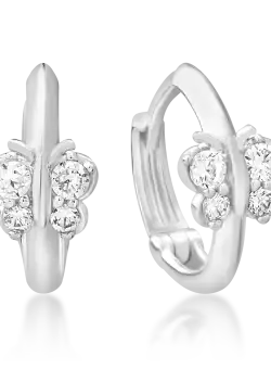 Cercei pentru copii cu fluturasi din aur alb de 14K