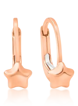 Cercei pentru copii cu stelute din aur roz