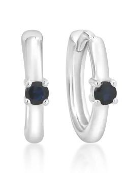 Cercei pentru copii din aur alb de 14K cu safire de 0.14ct