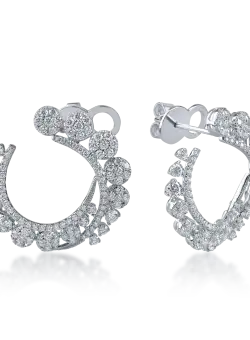 Cercei rotunzi din aur alb cu diamante de 1.7ct