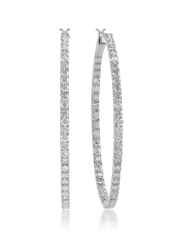 Cercei rotunzi din platina cu diamante de 2ct
