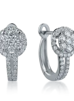 Cercei stud din aur alb cu diamante de 0.4ct