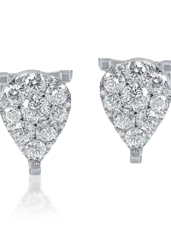 Cercei stud din aur alb cu diamante de 0.9ct