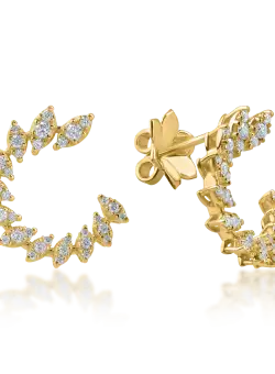 Cercei stud din aur galben cu diamante de 0.84ct