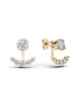 Cercei stud din aur galben cu zirconii