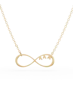 Colier cu charm infinit din aur galben de 14K