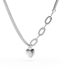 Colier cu pandantiv inimioara din aur alb