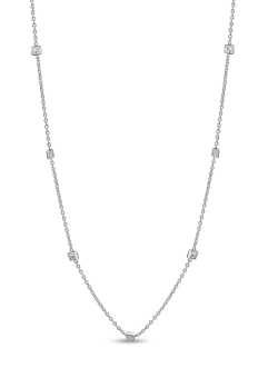 Colier din aur alb cu insertii geometrice