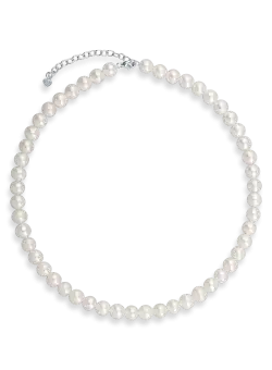 Colier din aur alb cu perle de cultura de 127.12ct